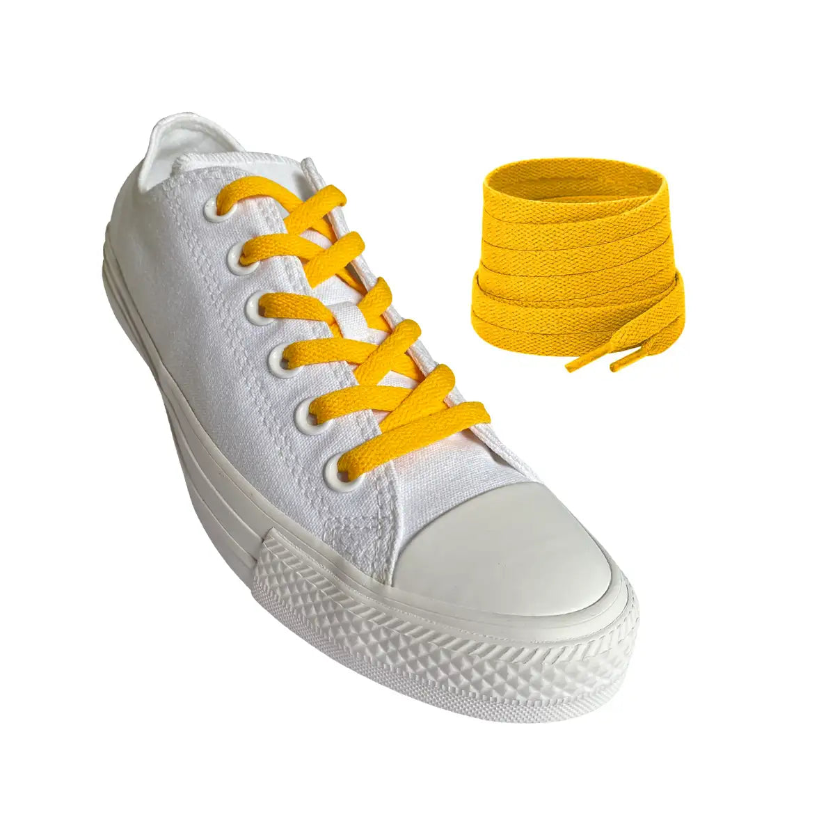 snoerebaand-sneakers-gul-moerk