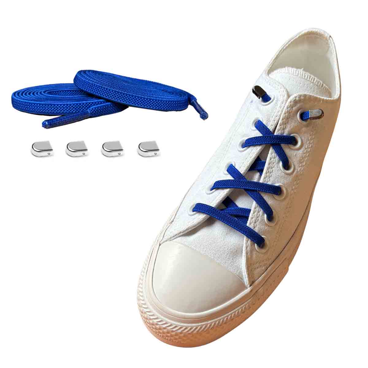 elastiske-snoerebaand-blaa-moerk-clips-soelv-blank-sko
