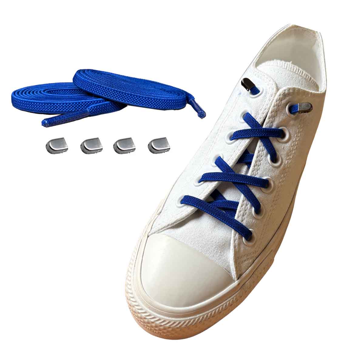 elastiske-snoerebaand-blaa-moerk-clips-soelv-mat-sko