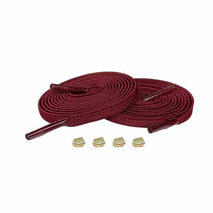 elastiske-snoerebaand-elastiske-snoerebaand-rødbordeaux-clips-guld-sko-clips-guld