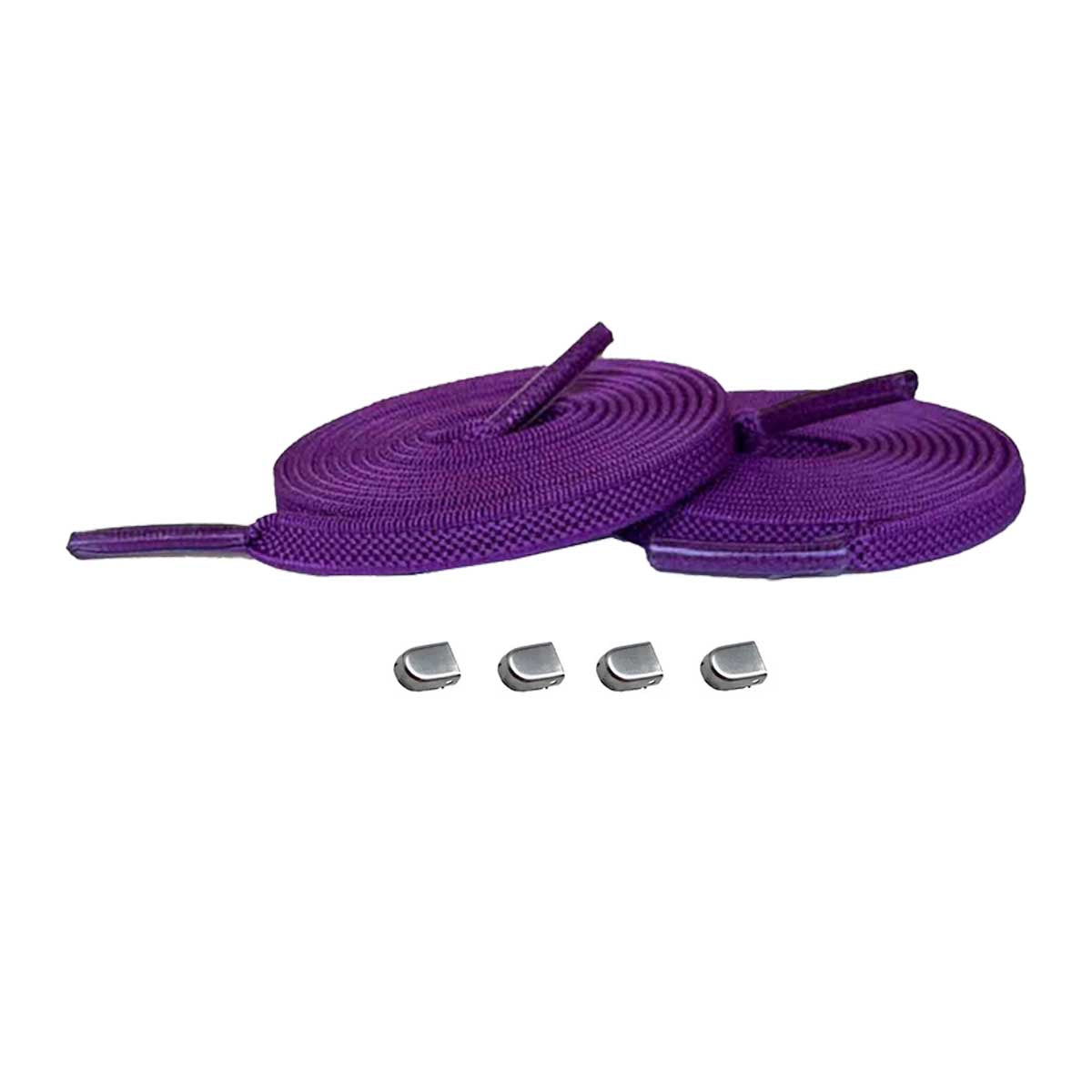Lilla / Sølv mat – elastiske snorebaand clips lilla solv mat 01 hovedbillede