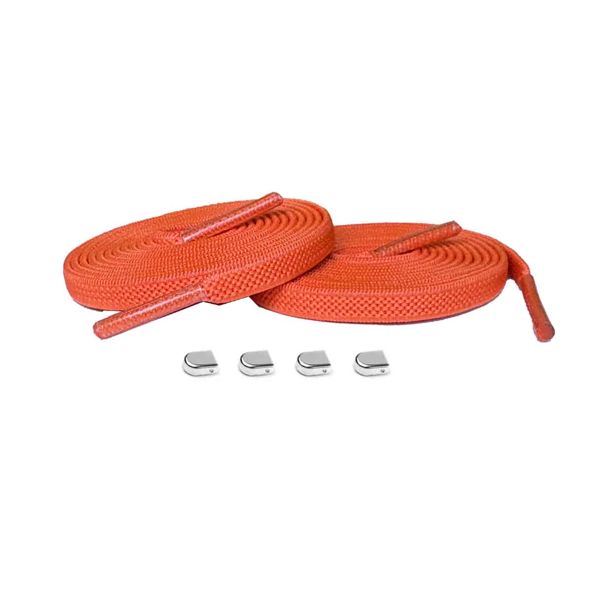 Orange / Sølv – elastiske snorebaand clips orange solv blank 01 hovedbillede