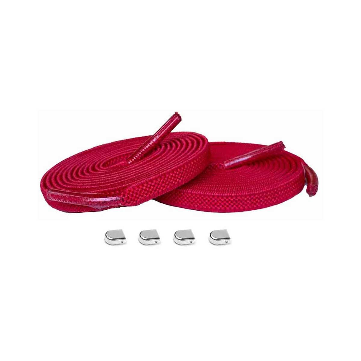 Rød / Sølv – elastiske snorebaand clips rod solv blank 01 hovedbillede