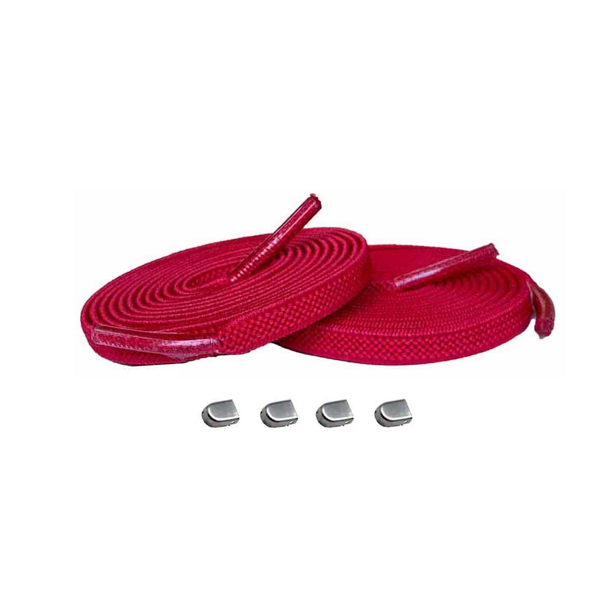 Rød / Sølv mat – elastiske snorebaand clips rod solv mat 01 hovedbillede