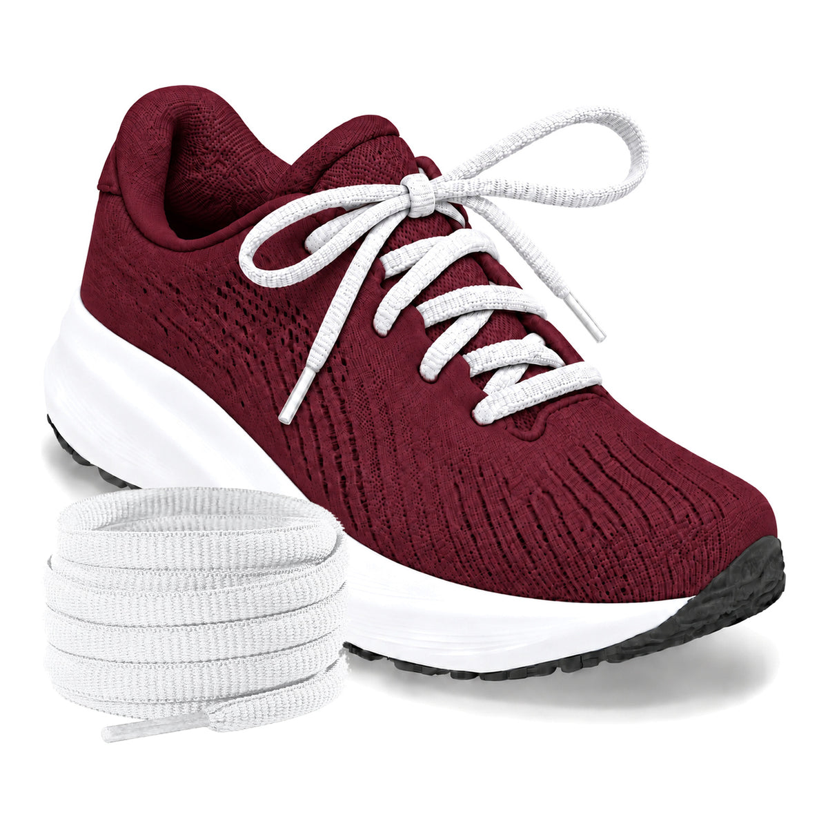 Hvid – ovale snorebaand halvrund lobesko hvid 03 lobesko bordeaux rulle