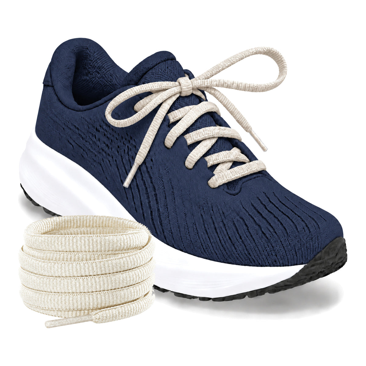 Hvid creme – ovale snorebaand halvrund lobesko hvid creme 02 lobesko bla marine rulle